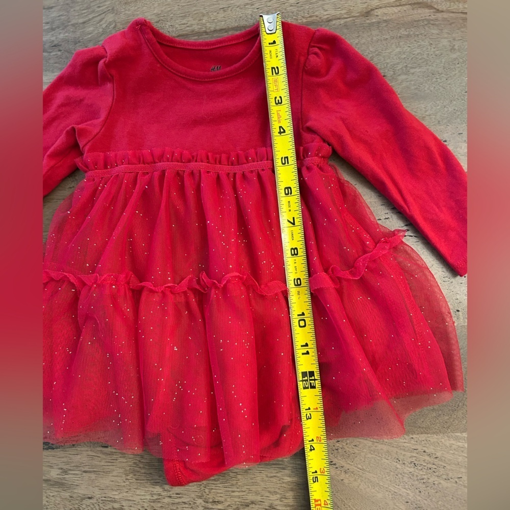 H&M Vibrant Red Baby Dress Size 4-6M - Picture 5 of 5